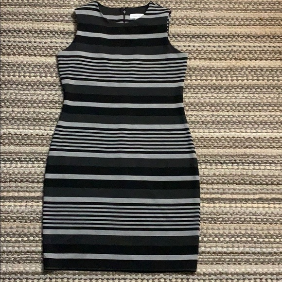 Calvin Klein Dresses & Skirts - Calvin Klein Black & Grey MIDI Pencil Dress SZ-10